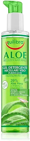 Equilibra Cuidado Facial, Gel Micelar Limpiador a Base de Aloe Vera para Pieles Sensibles, Desmaquillante Facial, Elimina el Maquillaje y las Impurezas, Hidrata y Tonifica, 200 ml  