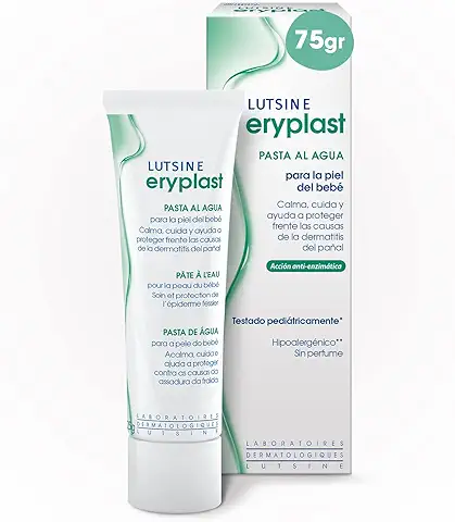 Eryplast Pasta al Agua 75 gr - Pomada Protectora, Crema de Pañal para Bebé – Calma, Cuida y Protege la Piel de tu Bebé de Dermatitis de Pañal – Hipoalergénico, Sin Perfume y Testado Pediátricamente  