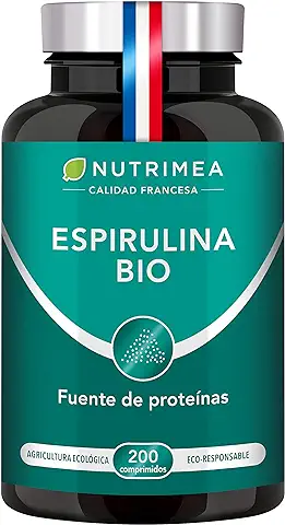 Espirulina Ecológica 100% Bio 200 Comprimidos | Ideal Deporte Musculación Detox Antioxidante Subir Defensas | Fabricado en Francia  