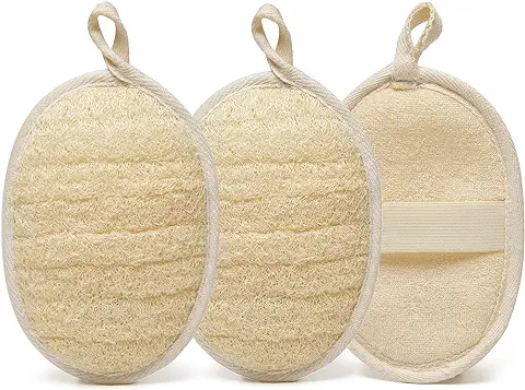 Esponja Exfoliante Natural de lufa para el Cuerpo, Exfoliante para Hombre y Mujer, 3 Unidades  