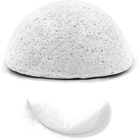 Esponja Konjac Exfoliante Suave Facial Natural, Orgánico, Bio, Ecológico, Vegano, Cuidado de la Piel, Limpieza Profunda, para Piel Sensible y Bebés - Pura, todo tipo de Pieles  