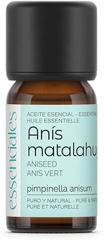 Essenciales - Aceite Esencial de Anís Matalahuga, 100% Puro, 10 ml | Aceite Esencial Pimpinella Anisum  