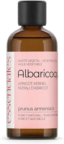 Essenciales - Aceite Vegetal de Albaricoque BIO, 100% Puro y Certificado ECOLÓGICO, 100 ml | Aceite Vegetal Prunus Armeniaca, 1ª Presión Frío  