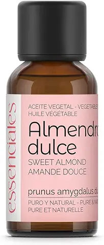 Essenciales - Aceite Vegetal de Almendras Dulces BIO, 100% Puro y Certificado ECOLÓGICO, 30 ml | Aceite Vegetal Prunus Amygdalus Dulcis, 1ª Presión Frío  