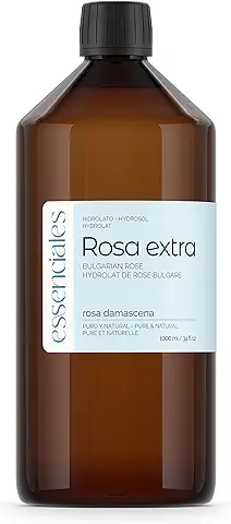 Essenciales - Hidrolato de Agua Floral de Rosa Extra BIO, 100% Pura con Certificado ECOLÓGICO, 1 Litro | Hidrolato Rosa Damascena BIO  