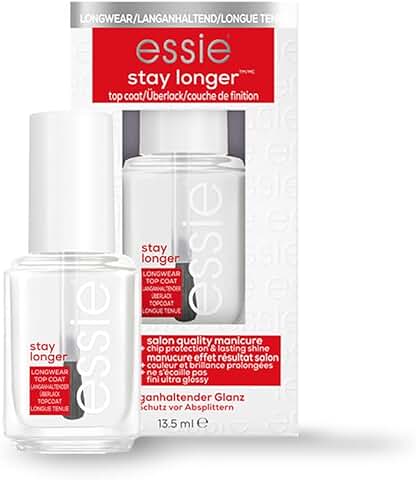 Essie Tratamiento de Uñas Top Coat Stay Longer, Larga Duración Hasta 7 Días, 13.5 mL  