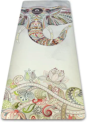Esterilla de yoga + Toalla (2 en 1), Caucho Natural, Fibra Textil Reciclada, Ideal para Hot Yoga / Bikram, Fitness y Meditación, Lavable a 30 °C  