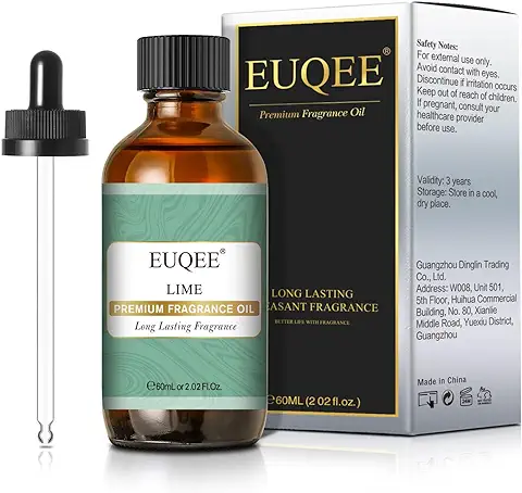 EUQEE Aceite Esencial Lima 60ml, Aceites Esenciales para Humidificador, Aceite de Lima Aceite Perfumado para Aromaterapia, Relajación, Velas  