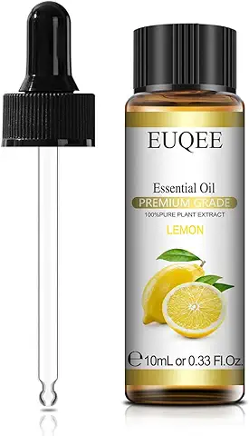 EUQEE Aceites Esenciales de Limón 10ml, 100% Puros Limón Aceite Esencial Naturales, Aceites Esenciales Aromaterapia para Humidificador, Difusor, Relajación  