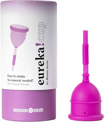 EUREKA! Cup | Se Vacía sin Sacar de la Vagina | Copa Menstrual Talla M/L | Comodidad e Higiene Fuera de casa | 100% Silicona Médica | Reutilizable y Fácil de Limpiar | Sistema Patentado  