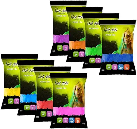 EUTOPICA Polvos holi - 8 Bolsas de 100 Gramos  