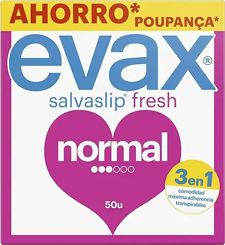 Evax Salvaslip Normal, 50 Unidades, Siéntete Fresca y Limpia Durante Todo el Día  