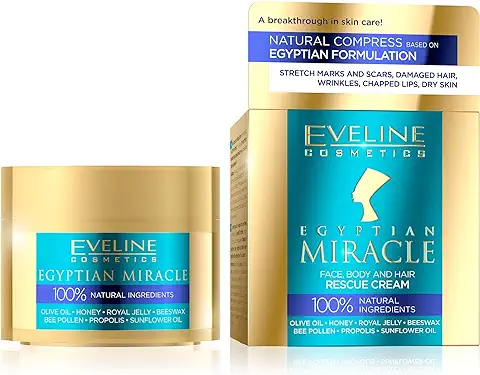 Eveline Cosmetics Egyptian Miracle - Crema de Rescate Universal para Rostro, Cuerpo y Cabello | 40ML | Ingredientes Naturales | Loción Multiusos | Piel Suave y Flexible | Cabello Brillante  