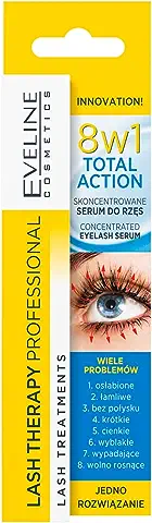 Eveline Cosmetics Suero de Crecimiento 8 en 1 | 10ML | Acondicionador Fortalecedor y Engrosador de Pestañas Largas | Aceite de Argán y Ácido Hialurónico | Potenciador  