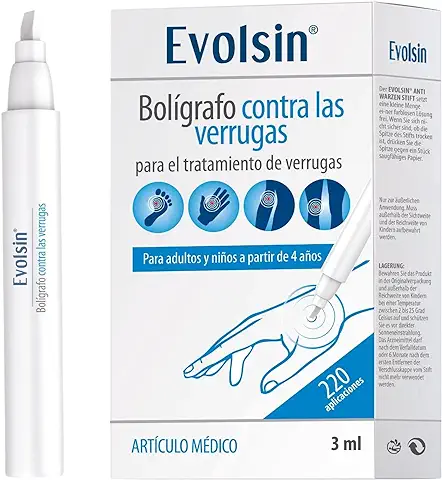 Evolsin - Boligrafo Contra las Verrugas en los Pies, Manos, Brazos, Piernas y Cuerpo en General - Lápiz Antiverrugas - Precisa, Higiénica y Segura - Clínicamente Testado (3 ml)  