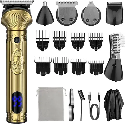 EVRWO Recortadora de Barba para Hombres, kit de Recortadora Eléctrica Profesional, Recortadora de pelo de Nariz para Hombres, kit de aseo Inalámbrico 6 en 1, Regalos para Hombres  