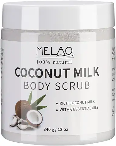 Exfoliante para el Cuerpo Exfoliante Corporal, piel de Aceite de Coco, Crema Facial y Exfoliante para la Cara.  