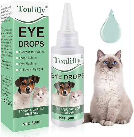 Eye Drops For Dogs, Tear Stain Remover For Dogs, Removedor De Manchas De Lágrimas Para Perros y Gato,Limpiador De Ojos Para Perros,Cuidado De Ojos Para Mascotas, Lubricante Suave Para Ojos Secos  