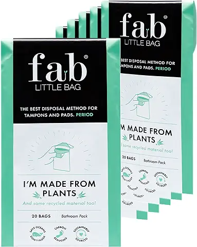 Fab Little Bag Bolsas Higiénicas - Evitan los Olores, No Ensucian, Ecológicas, Sellables, Viajeras - Paquete de 125 Bolsas Higiénicas - Paquete a Granel  