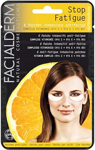 Facialderm - Parches Ojos Antifatiga con Vitamina C, Pack 4 Unidades | Parches Antiojeras Fatiga  