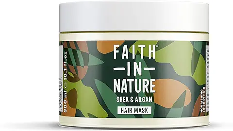 Faith In Nature Mascarilla Natural de Karité y Argán, Nutritiva, Vegana y Libre de Crueldad, sin SLS ni Parabenos, para Cabello seco a muy Seco, 300 ml  