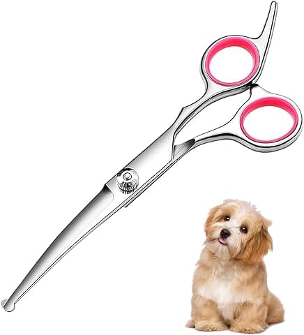 FANNAS 1 Piezas Rosa Tijeras para Perros,Tijeras Perros Cortar Pelo,Tijeras Cortar Pelo Perros de Agua,Tijeras para el Cuidado de Perros,Adecuado para Mascotas y Perros para Recortar el Pelo  