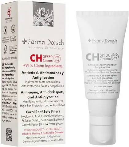 Farma Dorsch SPF 30 Crema Hidratante Facial Mujer. Crema Antimanchas Facial. Crema con Protección Solar para Hombre y Mujer.  