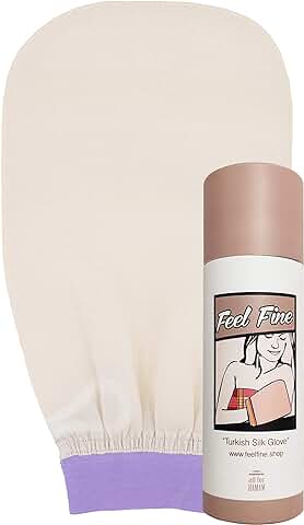 Feel Fine (Lilac) - Guante Exfoliante Turco para Cuerpo y Cara, 100 seda  