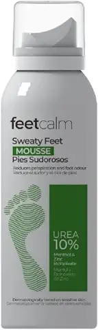 Feetcalm - Mousse Pies Sudorosos. Spray Desodorante para Reducir el Sudor y Eliminar el mal olor en pies y Calzado. (Mousse Pies Sudorosos 75 Ml.), 1 item  