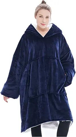 FELOVE Sudadera con Capucha, Manta Usable,Grande Hoodie Sudadera con de Gran Tamaño, Talla Única, Cálida, Suave, y Cómoda Sudadera, para Adultos, Hombres, Mujeres, Adolescentes.  