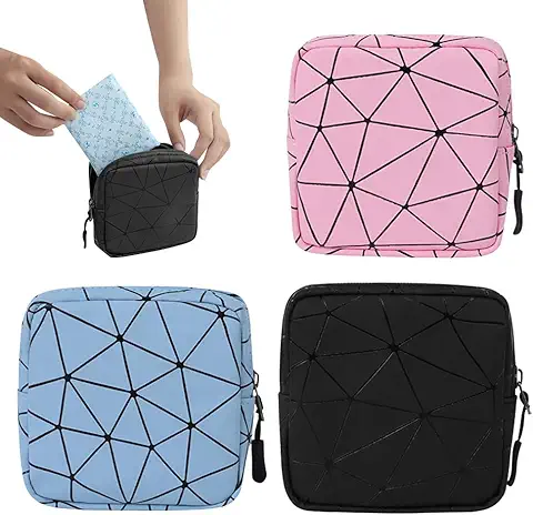 FENGQ 3 Piezas Bolsa de Almacenamiento para Servilletas Sanitarias, Impermeable Reutilizables Bolsa Menstrual, Bolsa de Almacenamiento de Tampones para Mujeres y Niñas  