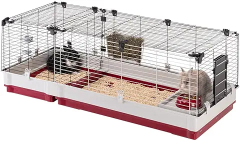 FERPLAST - Jaula para Conejos - Jaula para Cobayas - Accesorios Incluidos - Abrible y Modular 142 x 60 x h 50 CM - Krolik, 140  