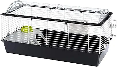 Ferplast Jaula para Roedores CASITA 120 para Conejos, Cobayas, Cobayas, en Metal, Accesorios incluidos: Pesebre, Bebedero, Comedero, Casita, Escalera, 119x58xh60cm