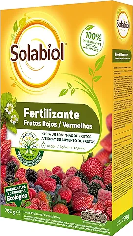 Fertilizante para Frutos Rojos, Ingredientes 100% Orgánicos con Estimulador Radicular para una Mejora de la Cosecha  