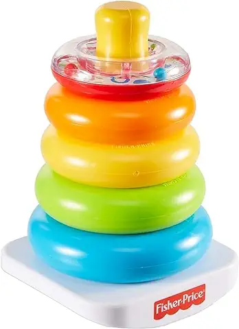 Fisher-Price Pirámide Balanceante, Juguete Clásico de Apilar aros para Niños + 6 Meses (Mattel GKD51)  