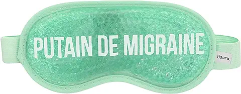 Fisura – Antifaz Divertido de gel frio con Mensaje. Antifaz Frío para ojos Hinchados y Antiojeras. Máscara de ojos Refrescante con Mensaje. 18,5 cm x 9 cm (Migrañas Italiano, Verde)  