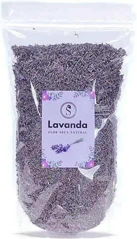 Flor de Lavanda Seca a Granel 100% Naturales y Aromáticas para Decorar o Elaborar Ambientador, Aceite Esencial, Jabón y Cosméticos (200g)  