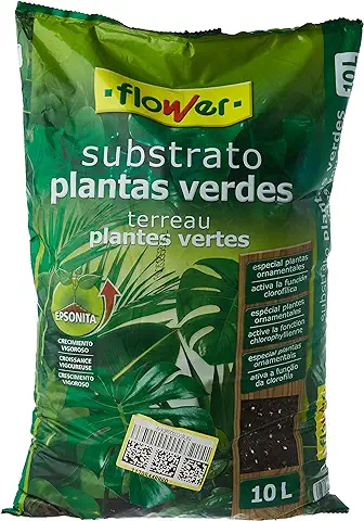 Flower Substrato Planta Verde, 10 L, Marrón, 28 x 4 x 45 cm  