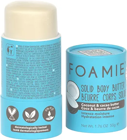 Foamie Crema Hidratante Corporal en Barra de coco y Manteca de Cacao para una Hidratación Intensa I Crema Corporal 100% Vegana 0% Plástico 50g  
