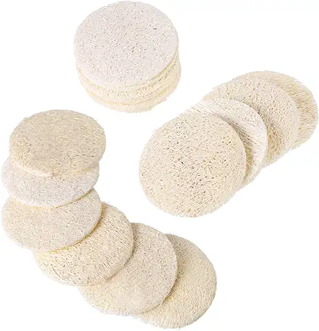 FOMIYES 50 Almohadillas de Luofa, Exfoliantes, Esponjas Exfoliantes, de Complejidad Facial, para Eliminar el Maquillaje Natural, Almohadillas para Ducha, Baño y spa  