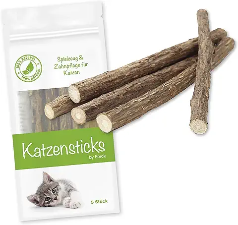 Forck Hierba Gatera Juguetes para Gatos de 5 Palos, Nuestros Palos Masticables Matatabi Apoyan el Cuidado Dental Natural y Ayudan con el Sarro y el Mal Aliento Forck Hierba Gatera Juguetes para Gatos de 5 Palos, Nuestros Palos Masticables Matatabi Apoyan el Cuidado Dental Natural y Ayudan con el Sarro y el Mal Aliento