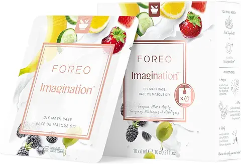 FOREO Imagination base de Mascarillas Caseras (10 Envases de 6 ml) para todo tipo de Pieles + Libro de Recetas Mini, Aumenta la Absorción, Hidratante y Antioxidante, Cruelty-free, Fórmula Vegana  