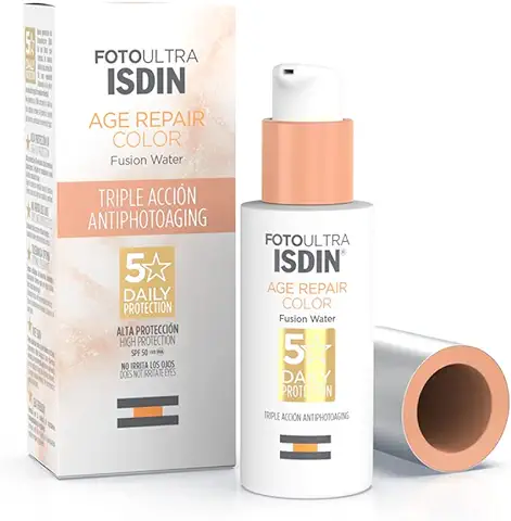 Foto Ultra Isdin Age Repair Color Spf 50, Protector Solar Facial Con Color Y Triple Acción Antifotoenvejecimiento, Cobertura Natural, Disimula Imperfecciones, 50 Ml  