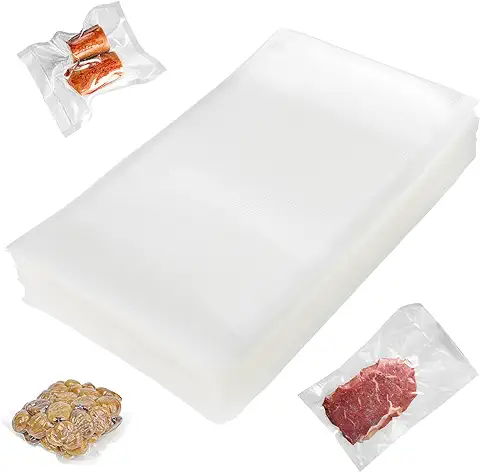 Fousenuk 100 Bolsas Envasar al Vacio, 15cm × 25cm, para Todo Tipo de Envasadora Doméstica, Conservación Alimentos y Sous Vide Boilable  