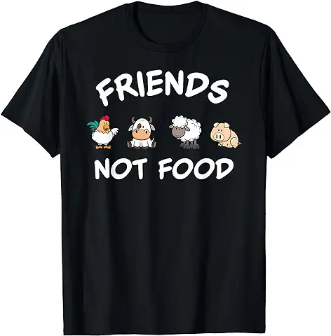 Friends Not Food - Camiseta de Protección de Animales, Vegana y Vegetariana Camiseta  