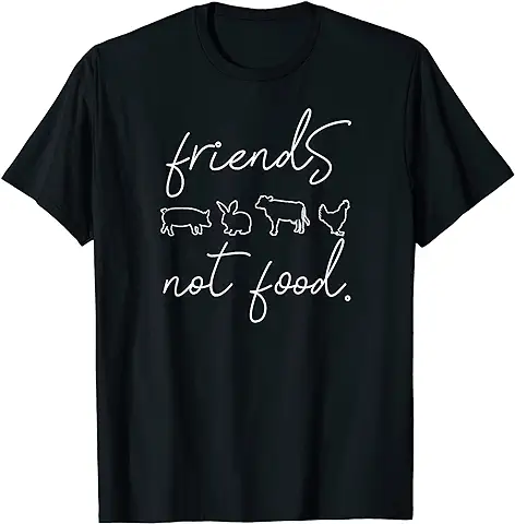 Friends Not Food Vegetariano Damas de Bienestar Animales Camiseta  