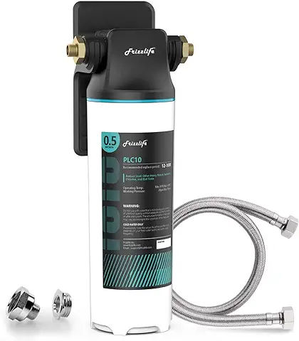 Frizzlife SW10 Sistema de Filtro de agua Debajo del Fregadero, Certificado NSF/ANSI 53 y 42, Reduce el 99.99% de Plomo, Cloro, mal Gusto y Olor, alta Capacidad, 0.5 Micrones  