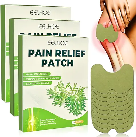 Funmo 30 Parches para Aliviar el Dolor de Ajenjo, Parches para Aliviar el Dolor de la Acupuntura para Aliviar el Dolor de Rodilla, Parche para Aliviar el Dolor Muscular de la Espalda, Parche para  