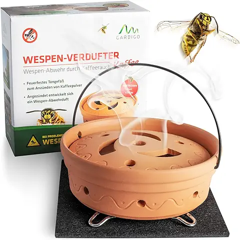 Gardigo® Ahuyentador de Avispas Exterior I Ahuyentar Avispas con Humo de Café I Solución Ecológica Natural con Café Quemado para Mantener Alejadas a las Avispas  