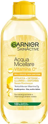 Garnier Agua Micelar todo en 1 SkinActive, con Vitamina C, para Pieles Apagadas y no Uniformes, sin Enjuague, 400 ml  